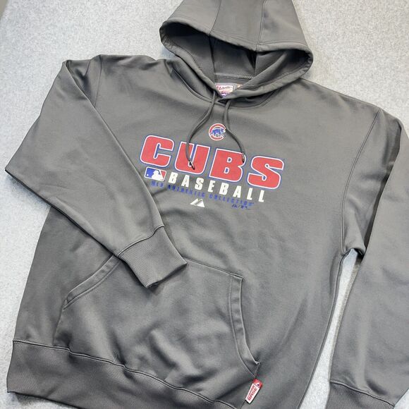 Chicago Cubs Majestic Hoodie Mens L Large Gray 2009 MLB Authentic Therma Base - Picture 1 of 10